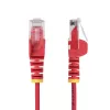 StarTech.com Cable Ethernet CAT6 delgado rojo de 1,5 m, sin enganches, 100W PoE, UTP, LSZH, 28AWG cobre puro, cable de red patch RJ45 delgado con alivio de tensión, probado individualmente