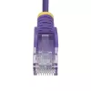 StarTech.com Cable Ethernet CAT6 delgado morado de 1,5 m, sin enganches, 100 W PoE, UTP, LSZH, 28 AWG hilo de cobre desnudo puro, cable de red patch RJ45 delgado con alivio de tensión, probado individualmente