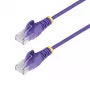 StarTech.com Cable Ethernet CAT6 delgado morado de 1 m, conector sin enganches, 100W PoE, UTP, LSZH, 28AWG cobre desnudo puro, cable de red patch RJ45 delgado con alivio de tensión, probado individualmente