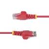 StarTech.com Cable Ethernet CAT6 delgado de 2,5 m, rojo, protección de pestaña, 100 W PoE, UTP, LSZH, 28AWG hilo de cobre desnudo puro, cable de red patch RJ45 delgado con alivio de tensión, probado individualmente