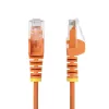 StarTech.com Cable Ethernet CAT6 delgado de 3 m naranja, protección de pestaña, 100 W PoE, UTP, LSZH, 28AWG hilo de cobre desnudo puro, cable de red RJ45 delgado con alivio de tensión, probado individualmente