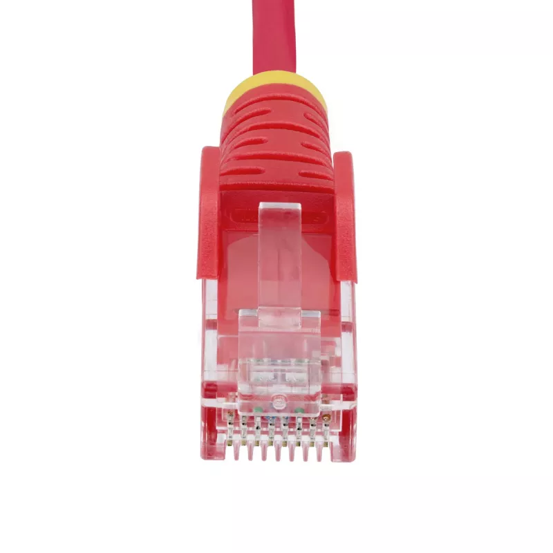 StarTech.com Cable Ethernet CAT6 delgado rojo de 50 cm, protección de lengüeta, 100W PoE, UTP, LSZH, cable de cobre puro desnudo 28AWG, cable de red/parche RJ45 delgado con alivio de tensión, probado individualmente
