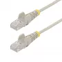 StarTech.com Cable Ethernet CAT6 delgado gris de 5 m, protección de lengüeta, 100W PoE, UTP, LSZH, hilo de cobre puro macizo 28AWG, cable de red/parche RJ45 delgado con alivio de tensión, probado individualmente