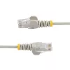 StarTech.com Cable Ethernet CAT6 delgado gris de 5 m, protección de lengüeta, 100W PoE, UTP, LSZH, hilo de cobre puro macizo 28AWG, cable de red/parche RJ45 delgado con alivio de tensión, probado individualmente