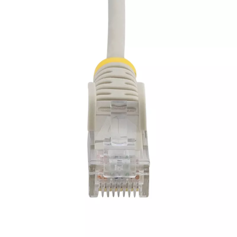 StarTech.com Cable Ethernet CAT6 delgado gris de 5 m, protección de lengüeta, 100W PoE, UTP, LSZH, hilo de cobre puro macizo 28AWG, cable de red/parche RJ45 delgado con alivio de tensión, probado individualmente