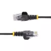 StarTech.com Cable Ethernet CAT6 esbelto de 10 m negro, protección de lengüeta, 100W PoE, UTP, LSZH, 28AWG hilo de cobre desnudo puro, cable de red RJ45 esbelto con alivio de tensión, probado individualmente