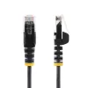StarTech.com Cable Ethernet CAT6 delgado de 15 m negro, protección de pestaña, 100 W PoE, UTP, LSZH, 28AWG hilo de cobre desnudo puro, cable de red RJ45 delgado con alivio de tensión, probado individualmente