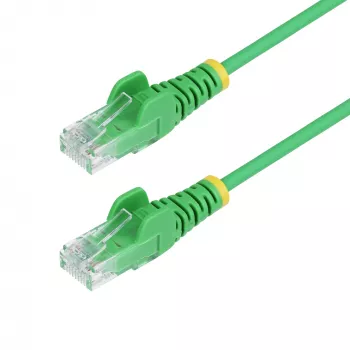StarTech.com Cable Ethernet CAT6 delgado de 15 m verde, sin enganches, 100 W PoE, UTP, LSZH, 28 AWG hilo de cobre desnudo puro, cable de red RJ45 delgado con alivio de tensión, probado individualmente