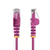 StarTech.com Cable Ethernet CAT6 delgado de 2,5 m rosa, sin enganches, 100 W PoE, UTP, LSZH, 28AWG cable de cobre desnudo puro, cable de red RJ45 delgado con alivio de tensión, probado individualmente