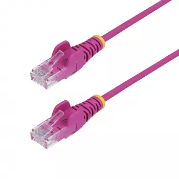 StarTech.com Cable Ethernet CAT6 fino de 10 m rosa, sin enganches, 100W PoE, UTP, LSZH, 28AWG cable de cobre desnudo puro, cable de red patch RJ45 fino con alivio de tensión, probado individualmente