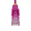 StarTech.com Cable Ethernet CAT6 fino de 5 m rosa, protección de lengüeta, 100W PoE, UTP, LSZH, 28AWG cobre desnudo puro, cable de red patch RJ45 fino con alivio de tensión, probado individualmente