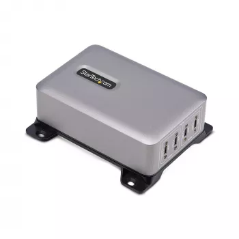 StarTech.com Cargador USB-C multipuerto de 4 puertos, 240W total, puerto individual 140W EPR, PD 3.1, puertos con fijación por tornillo, salas de conferencias, soporte incl. para montaje en superficie