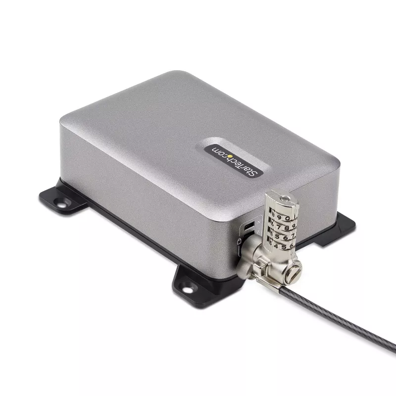 StarTech.com Cargador USB-C multipuerto de 4 puertos, 240W total, puerto individual 140W EPR, PD 3.1, puertos con fijación por tornillo, salas de conferencias, soporte incl. para montaje en superficie