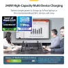 StarTech.com Cargador USB-C multipuerto de 4 puertos, 240W total, puerto individual 140W EPR, PD 3.1, puertos con fijación por tornillo, salas de conferencias, soporte incl. para montaje en superficie
