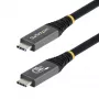 StarTech.com Cable USB4 de 50 cm (1,6ft), 80Gbit/s, cable USB-C certificado USB-IF, 240W PD, 8K 120Hz/4K 240Hz DP2.1 DP80, funda TPE, compatible con Thunderbolt 4 – Cable USB-C negro