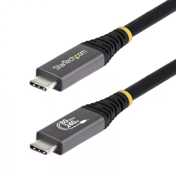 StarTech.com Cable USB4 de 1 m, 80Gbit/s, cable USB-C certificado USB-IF, 240W PD, 8K 120Hz/4K 240Hz DP2.1 DP80, funda TPE, compatible con Thunderbolt 4 – cable USB-C negro