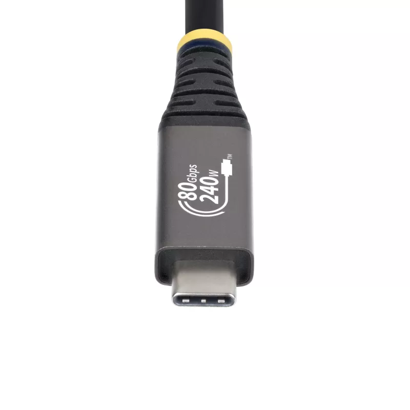 StarTech.com Cable USB4 de 1 m, 80Gbit/s, cable USB-C certificado USB-IF, 240W PD, 8K 120Hz/4K 240Hz DP2.1 DP80, funda TPE, compatible con Thunderbolt 4 – cable USB-C negro