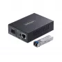 StarTech.com Convertidor de medios Gigabit Ethernet de cobre a fibra óptica, SM LC, 40 km, 10/100/1000 Mbit/s, RJ45 a LC, metal completo, tramas jumbo de 9K, conforme TAA