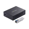 StarTech.com Convertidor de medios Gigabit Ethernet de cobre a fibra óptica, SM LC, 40 km, 10/100/1000 Mbit/s, RJ45 a LC, metal completo, tramas jumbo de 9K, conforme TAA