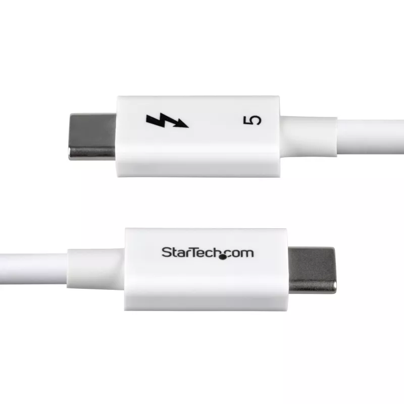StarTech.com Cable Thunderbolt 5 de 1,5ft (50 cm), 80Gbit/s/hasta 120Gbit/s, 240W PD, 8K 60Hz, cable Thunderbolt certificado, compatible con Thunderbolt 4/USB4/USB-C – blanco