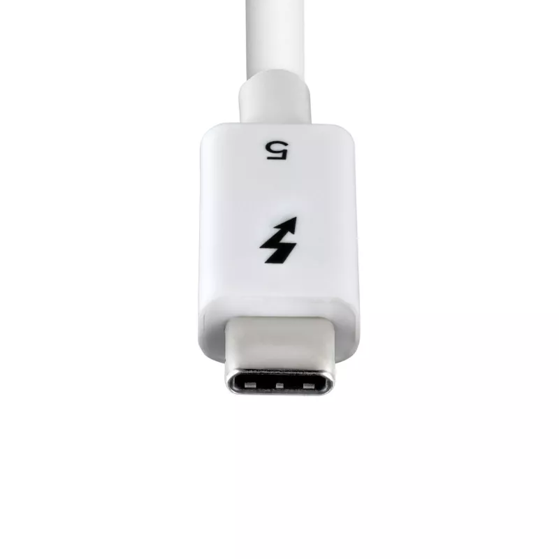 StarTech.com Cable Thunderbolt 5 de 1,5ft (50 cm), 80Gbit/s/hasta 120Gbit/s, 240W PD, 8K 60Hz, cable Thunderbolt certificado, compatible con Thunderbolt 4/USB4/USB-C – blanco