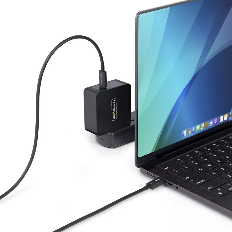 StarTech.com Cable Thunderbolt 5 de 1,5ft (50 cm), 80Gbit/s/hasta 120Gbit/s, 240W PD, 8K 60Hz, cable Thunderbolt certificado, compatible con Thunderbolt 4/USB4/USB-C – blanco
