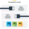 StarTech.com Cable Thunderbolt 5 de 1,5ft (50 cm), 80Gbit/s/hasta 120Gbit/s, 240W PD, 8K 60Hz, cable Thunderbolt certificado, compatible con Thunderbolt 4/USB4/USB-C – blanco