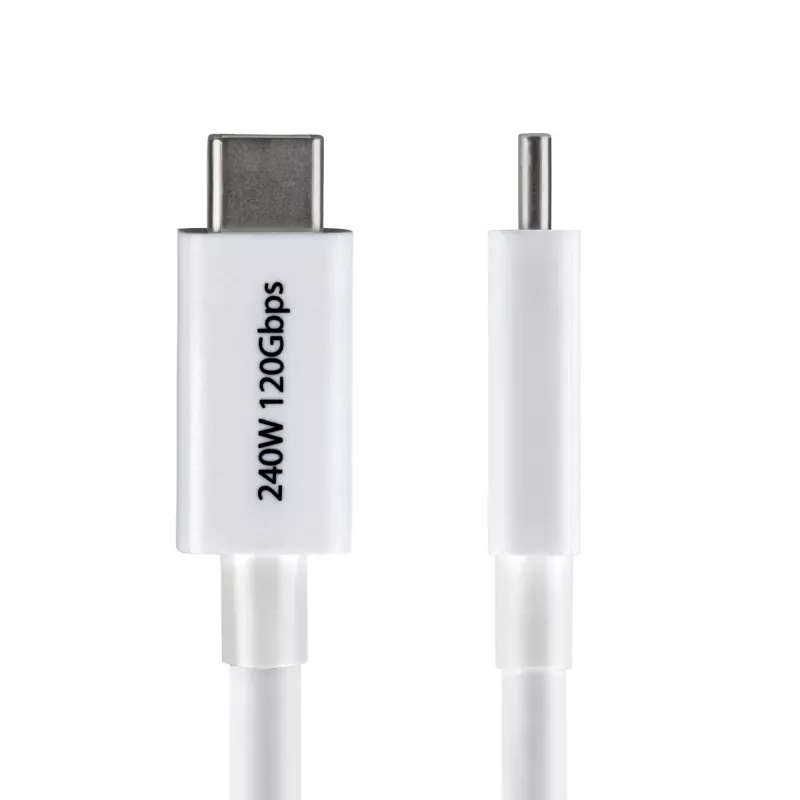 StarTech.com Cable Thunderbolt 5 de 2,6ft (80 cm), 80Gbps/hasta 120Gbps, 240W PD, 8K 60Hz, cable Thunderbolt certificado, compatible con Thunderbolt 4/USB4/USB-C - blanco