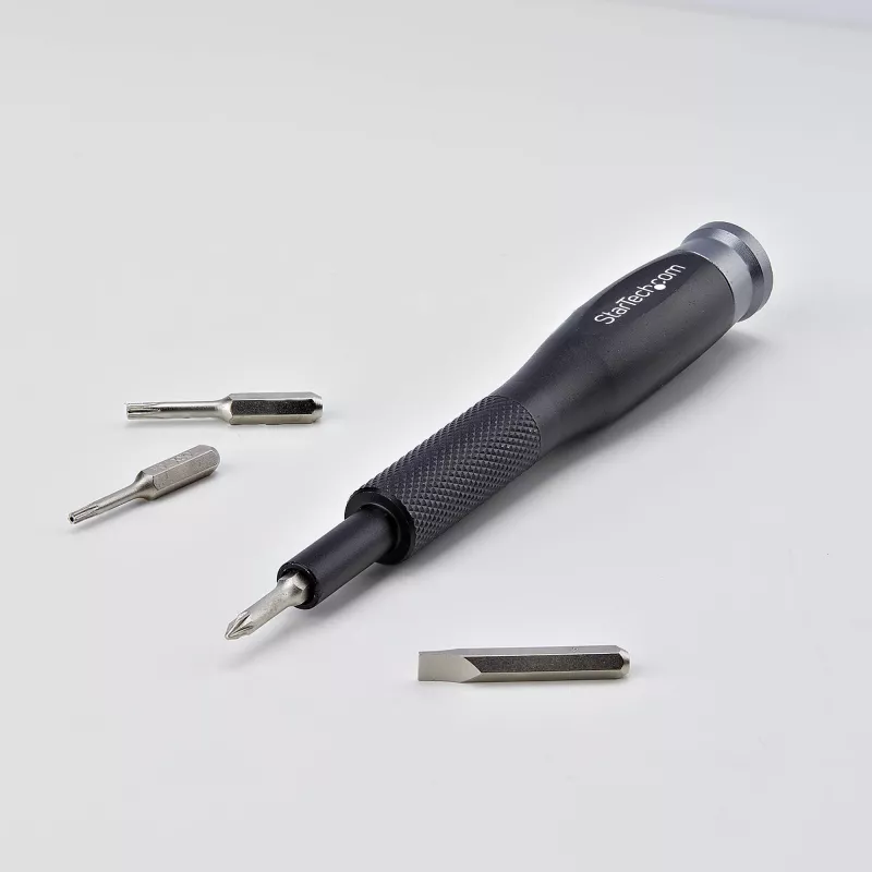 StarTech.com Kit de herramientas de reparación de ordenadores de 40 piezas para portátil/PC/electrónica/teléfono, set de destornilladores de precisión de 30 puntas, tapa extraíble con base magnética, herramientas de palanca