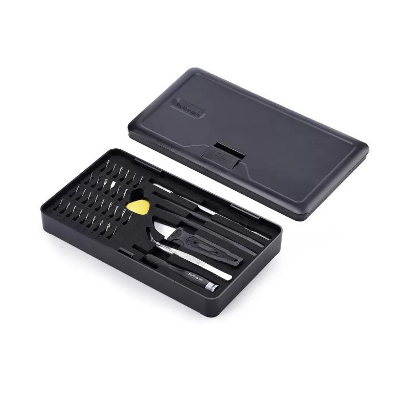 StarTech.com Kit de herramientas de reparación de ordenadores de 40 piezas para portátil/PC/electrónica/teléfono, set de destornilladores de precisión de 30 puntas, tapa extraíble con base magnética, herramientas de palanca
