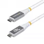 StarTech.com Cable USB4 de 1 m (3 ft), 80 Gbit/s, cable USB-C certificado USB-IF, 240 W PD, 8K 120 Hz/4K 240 Hz DP2.1 DP80, funda de TPE, compatible con Thunderbolt 4 – Cable USB-C blanco