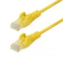 StarTech.com Cable Ethernet CAT6 fino de 25 cm amarillo, protección de lengüeta, 100W PoE, UTP, LSZH, 28AWG hilo de cobre desnudo puro, cable de red patch RJ45 fino con alivio de tensión, probado individualmente