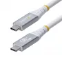StarTech.com Cable USB4 de 3 m (10 ft), 20 Gbit/s, cable USB-C certificado USB-IF, 60 W PD, 4K 120 Hz DP 1.4, funda de TPE, cable USB-C blanco