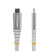 StarTech.com Cable USB4 de 3 m (10 ft), 20 Gbit/s, cable USB-C certificado USB-IF, 60 W PD, 4K 120 Hz DP 1.4, funda de TPE, cable USB-C blanco