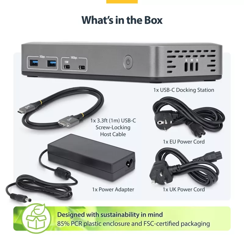 StarTech.com 199UE-USBC-DOCK Docking station/replicador de puertos para portátil con cable USB 3.2 Gen 2 (3.1 Gen 2) Type-C gris