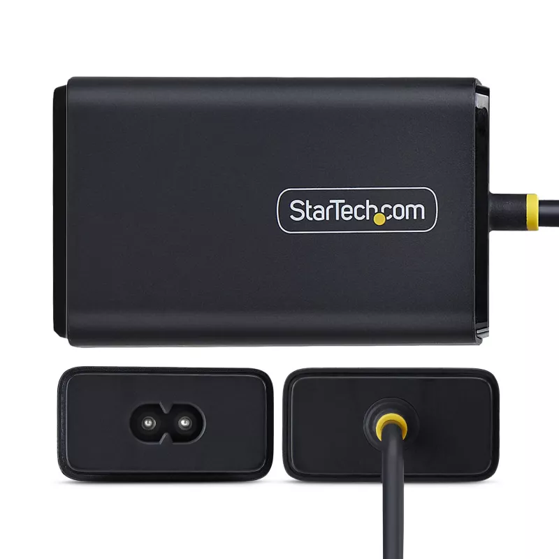 StarTech.com Cargador USB-C para portátil de 65W, cable USB-C fijo de 1,5 m, fuente de alimentación para Dell, XPS, HP ProBook, MacBook Pro, Microsoft Surface Pro
