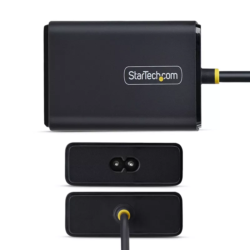 StarTech.com Cargador USB-C para portátil de 100W con cable USB-C fijo de 1,5 m, fuente de alimentación para Dell, XPS, HP ProBook, MacBook Pro, Microsoft Surface Pro