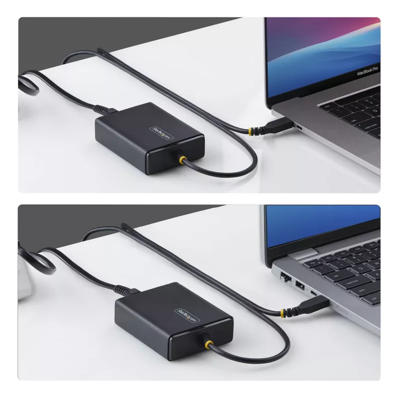 StarTech.com Cargador USB-C para portátil de 100W con cable USB-C fijo de 1,5 m, fuente de alimentación para Dell, XPS, HP ProBook, MacBook Pro, Microsoft Surface Pro