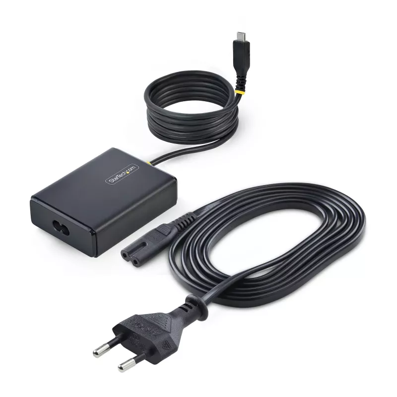StarTech.com Cargador USB-C para portátil de 100W con cable USB-C fijo de 1,5 m, fuente de alimentación para Dell, XPS, HP ProBook, MacBook Pro, Microsoft Surface Pro