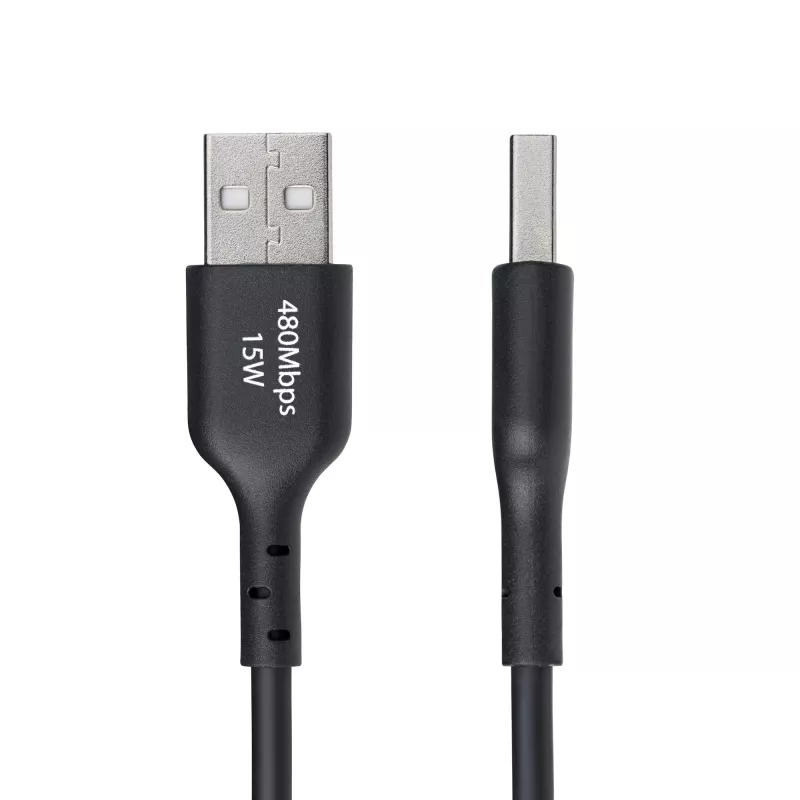 StarTech.com Cable de carga USB-A a USB-C de 15 cm (6in), carga y sincronización, 3A, USB 2.0, funda TPE – Cable de carga USB negro