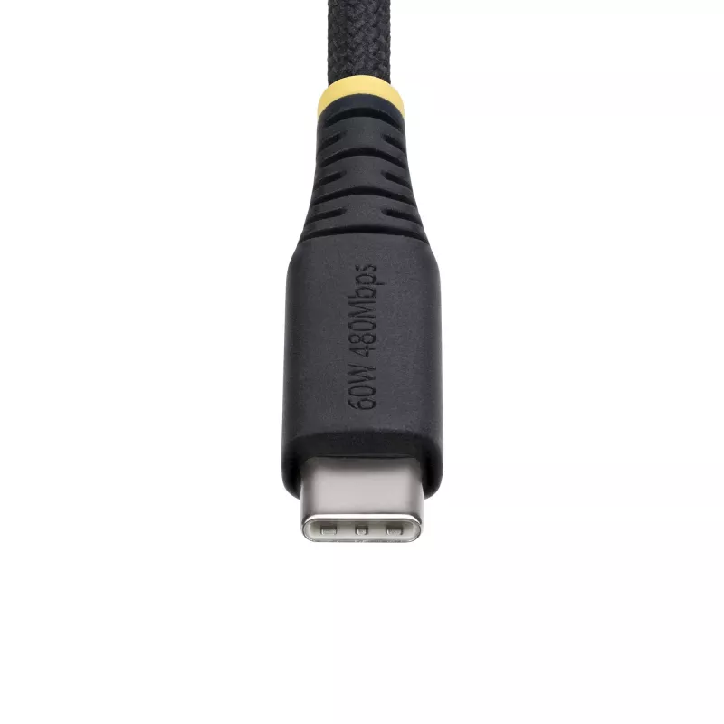 StarTech.com Cable de carga USB-C de 1 m (3ft), 60W (3A) PD, funda de nylon/TPE trenzado de doble capa, cable de carga USB-C resistente, cable de carga para portátil USB 2.0