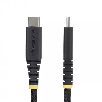 StarTech.com Cable de carga USB-C de 2 m (6 ft), 60 W (3 A) PD, funda trenzada de nailon/TPE de doble capa, cable de carga USB-C resistente, cable de carga para portátil USB 2.0