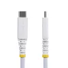 StarTech.com Cable de carga USB-C blanco de 2 m (6 ft), 60 W (3 A) PD, funda trenzada de nailon/TPE de doble capa, cable de carga USB-C resistente, cable de carga para portátil USB 2.0