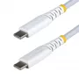 StarTech.com Cable de carga USB-C blanco de 30 cm (1ft), 60W (3A) PD, funda de nylon/TPE trenzado de doble capa, cable de carga USB-C resistente, cable de carga para portátil USB 2.0