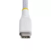 StarTech.com Cable de carga USB-C blanco de 30 cm (1ft), 60W (3A) PD, funda de nylon/TPE trenzado de doble capa, cable de carga USB-C resistente, cable de carga para portátil USB 2.0