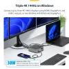 StarTech.com Docking station Thunderbolt 5, DP/HDMI, dock para triple monitor de hasta 4K 144 Hz o doble 8K 60 Hz, 5 puertos USB, carga de portátil de 140 W