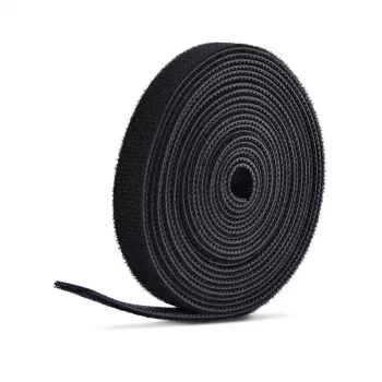 StarTech.com Rollo de cinta de velcro de 75 ft (22,8 m), 12,7 mm de ancho, negro, bridas reutilizables recortables, cinta de sujeción, envolturas de tela ajustables, rollo grande