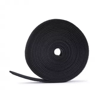StarTech.com Rollo de cinta de velcro de 75 ft (22,8 m), 12,7 mm de ancho, negro, bridas reutilizables recortables, cinta de sujeción, envolturas de tela ajustables, rollo grande