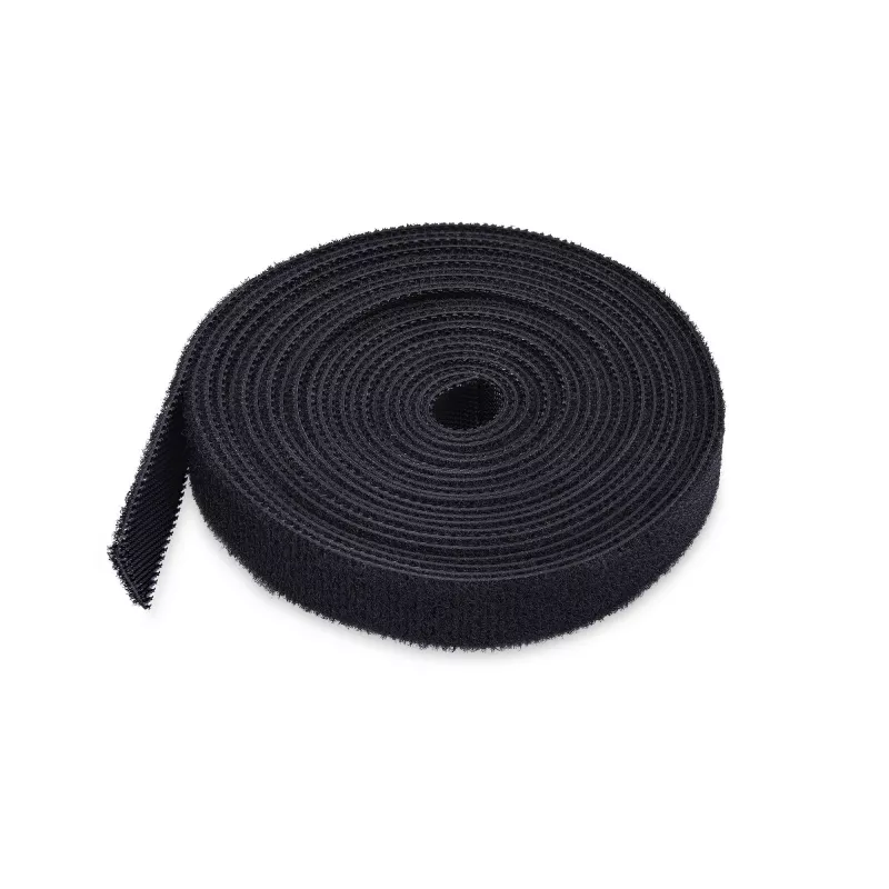 StarTech.com Rollo de cinta de velcro de 75 ft (22,8 m), 12,7 mm de ancho, negro, bridas reutilizables recortables, cinta de sujeción, envolturas de tela ajustables, rollo grande