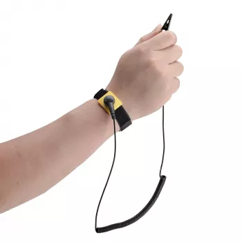 StarTech.com Pulsera antiestática con cable de toma de tierra, banda ESD con cable desmontable de 1,5 m, evita descargas electrostáticas, ajuste regulable, TAA
